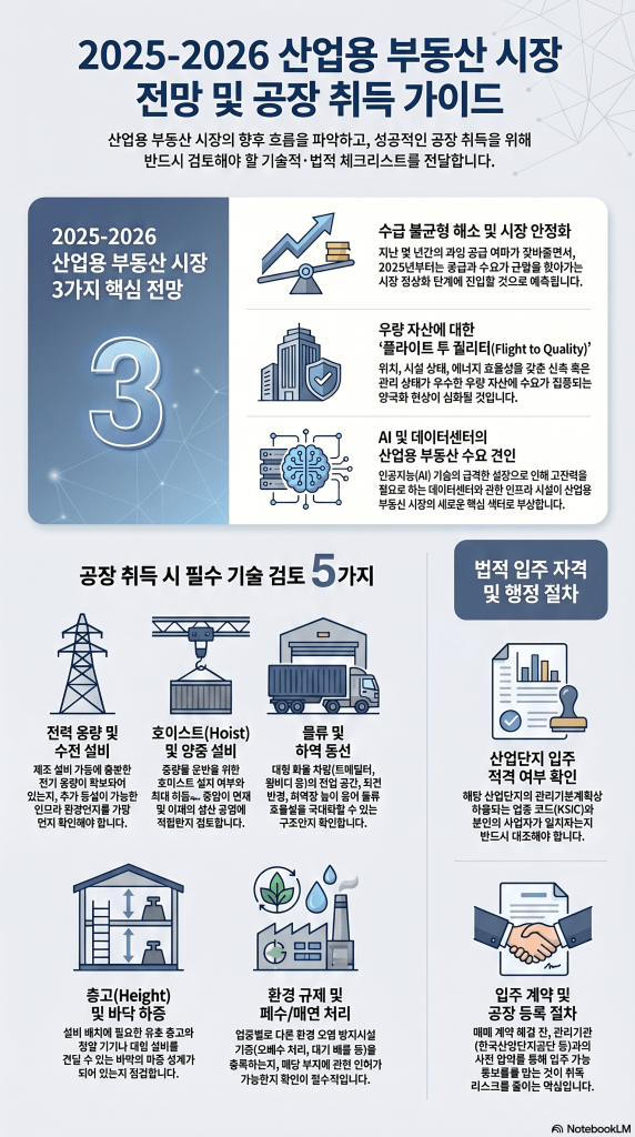 2025-2026 산업용 부동산 시장 전망 및 공장 취득 가이드